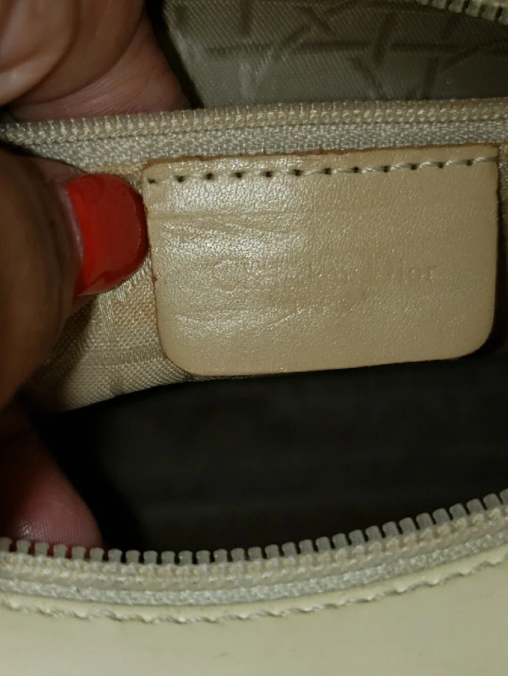 Dior Cream Leather Satchel with Silver Charm